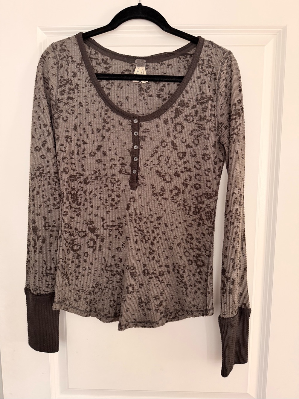 We The Free Leopard Waffle Henley